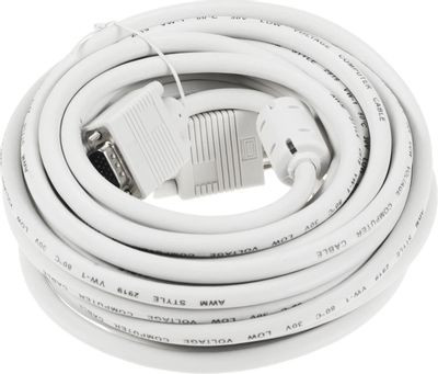 Кабель VGA Buro CAB016S-10M, VGA (m) - VGA (m), ферритовый фильтр , 10м, серый