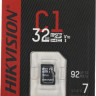 Карта памяти microSDHC UHS-I U1 Hikvision 32 ГБ, 92 МБ/с, Class 10, HS-TF-C1(STD)/32G/ZAZ01X00/OD, 1 шт., без адаптера