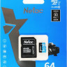 Карта памяти microSDXC UHS-I U1 NETAC P500 64 ГБ, 80 МБ/с, Class 10, NT02P500STN-064G-R, 1 шт., переходник SD