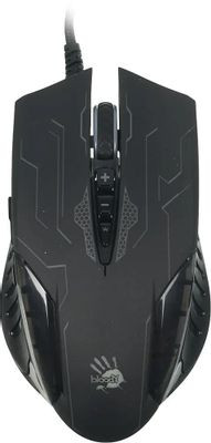 Мышь A4TECH Bloody Q51, игровая, оптическая, проводная, USB, черный и рисунок