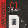 Карта памяти microSDHC UHS-I U1 Hikvision 16 ГБ, 92 МБ/с, Class 10, HS-TF-C1(STD)/16G/ZAZ01X00/OD, 1 шт., без адаптера