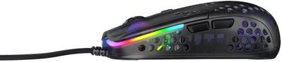 Мышь XTRFY MZ1, игровая, оптическая, проводная, USB, черный [mz1-rgb-black-tp]