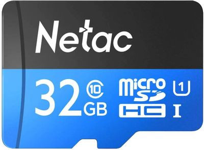 Карта памяти microSDHC UHS-I U1 NETAC P500 32 ГБ, 80 МБ/с, Class 10, NT02P500STN-032G-R, 1 шт., переходник SD