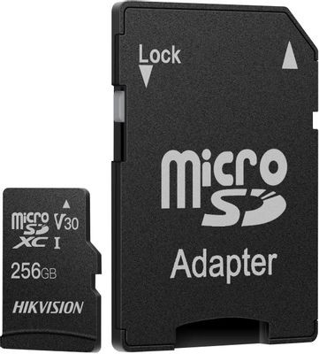 Карта памяти microSDXC Hikvision C1 256 ГБ, 92 МБ/с, Class 10, HS-TF-C1(STD)/256G/Adapter, 1 шт., переходник SD