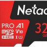 Карта памяти microSDHC UHS-I U1 NETAC P500 Extreme Pro 32 ГБ, 100 МБ/с, Class 10, NT02P500PRO-032G-R, 1 шт., переходник SD