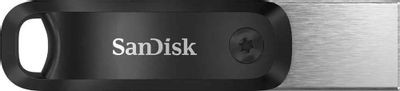 Флешка USB Sandisk iXpand Go 128ГБ, USB3.0, черный и серебристый [sdix60n-128g-gn6ne]
