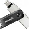 Флешка USB Sandisk iXpand Go 128ГБ, USB3.0, черный и серебристый [sdix60n-128g-gn6ne]