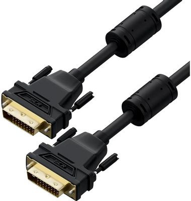 Кабель GREENCONNECT GCR-52996, DVI-D (m) (прямой) - DVI-D (m) (прямой), GOLD , ферритовый фильтр , круглое, 1.8м, пакет, черный