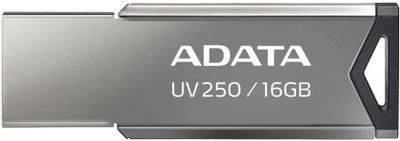 Флешка USB A-Data UV250 16ГБ, USB2.0, серебристый [auv250-16g-rbk]