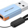 Переходник VENTION CUAH0, USB 3.0 A(m) (прямой) - USB Type-C (f) (прямой), голубой