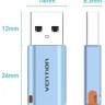 Переходник VENTION CUAH0, USB 3.0 A(m) (прямой) - USB Type-C (f) (прямой), голубой