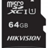 Карта памяти microSDXC UHS-I U1 Hikvision 64 ГБ, 92 МБ/с, Class 10, HS-TF-C1(STD)/64G/Adapter, 1 шт., переходник SD