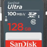 Карта памяти SDXC UHS-I Sandisk Ultra 128 ГБ, 100 МБ/с, Class 10, SDSDUNR-128G-GN3IN, 1 шт.
