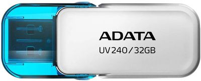 Флешка USB A-Data UV240 32ГБ, USB2.0, белый и голубой [auv240-32g-rwh]