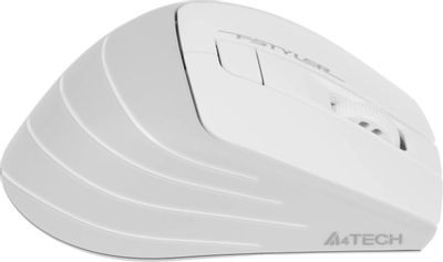 Мышь A4TECH Fstyler FG30S, оптическая, беспроводная, USB, белый и серый [fg30s white]