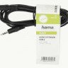 Адаптер аудио HAMA H-205104, Jack 3.5 (m) - Jack 3.5 (f) , 2.5м, черный [00205104]