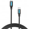 Кабель VENTION CQUBG, USB Type-C (m) (прямой) - USB 2.0 B (m) (прямой), круглое, 1.5м, пакет, черный