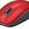 Мышь Logitech M110 Silent, оптическая, проводная, USB, красный и черный [910-005501 ]