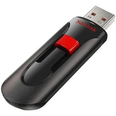 Флешка USB Sandisk Cruzer Glide 64ГБ, USB2.0, черный и красный [sdcz60-064g-b35]