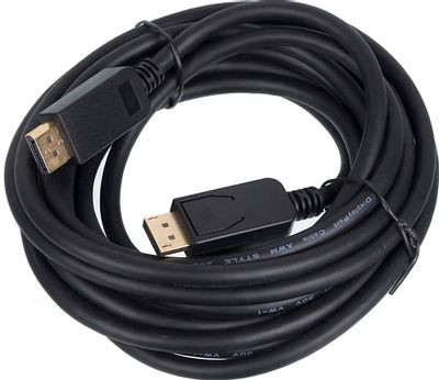 Кабель Display Port 1.2v, DisplayPort (m) - DisplayPort (m), GOLD , 5м, черный