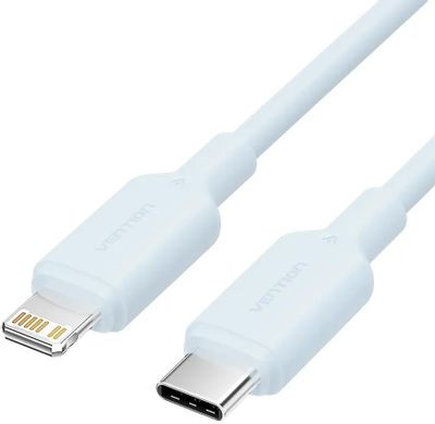 Кабель VENTION LAKSF, USB Type-C (m) (прямой) - Lightning (прямой), круглое, 1м, коробка, голубой
