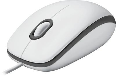 Мышь Logitech M100, оптическая, проводная, USB, белый и черный [910-006764]
