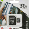 Карта памяти microSDXC UHS-I U1 Kingston Canvas Select Plus 128 ГБ, 100 МБ/с, Class 10, SDCS2/128GB, 1 шт., переходник SD