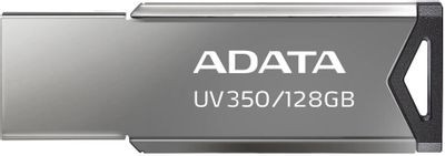 Флешка USB A-Data UV350 128ГБ, USB3.0, серебристый [auv350-128g-rbk]