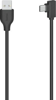 Кабель USB HAMA H-200646, USB Type-C (угловой) - USB A(m) (прямой), 0.75м, черный [00200646]