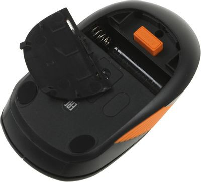 Мышь A4TECH Fstyler FG10S, оптическая, беспроводная, USB, черный и оранжевый [fg10s orange]