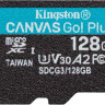 Карта памяти microSDXC UHS-I U3 Kingston Canvas Go! Plus 128 ГБ, 170 МБ/с, Class 10, SDCG3/128GBSP, 1 шт., без адаптера