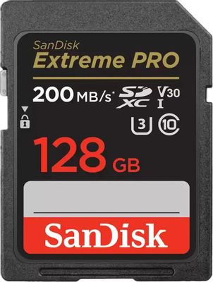 Карта памяти SDXC UHS-I U3 Sandisk 128 ГБ, 200 МБ/с, Class 10, SDSDXXD-128G-GN4IN, 1 шт.