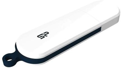 Флешка USB Silicon Power Blaze B32 32ГБ, USB3.0, белый и черный [sp032gbuf3b32v1w]