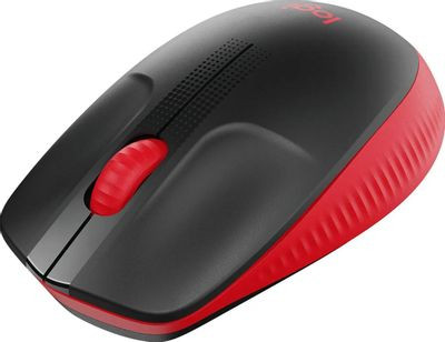 Мышь Logitech M190, оптическая, беспроводная, USB, черный и красный [910-005908]