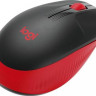 Мышь Logitech M190, оптическая, беспроводная, USB, черный и красный [910-005908]