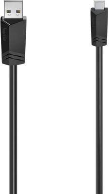 Кабель USB2.0 HAMA H-200605, USB A(m) (прямой) - USB Mini B (m) (прямой), 0.75м, черный [00200605]