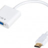 Переходник HDMI (m) - VGA (f), GOLD , 0.1м, белый