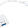 Переходник HDMI (m) - VGA (f), GOLD , 0.1м, белый