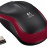Мышь Logitech M186, оптическая, беспроводная, USB, черный и красный [910-004133]