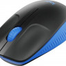 Мышь Logitech M190, оптическая, беспроводная, USB, черный и синий [910-005907]