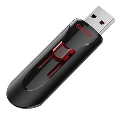 Флешка USB Sandisk Cruzer Glide 256ГБ, USB3.0, черный и красный [sdcz600-256g-g35]
