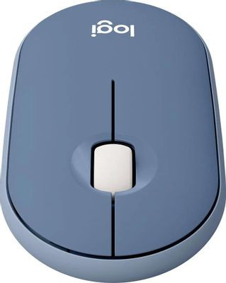 Мышь Logitech Pebble M350, оптическая, беспроводная, USB, синий и голубой [910-006655]