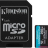 Карта памяти microSDXC UHS-I U3 Kingston Canvas Go! Plus 256 ГБ, 170 МБ/с, Class 10, SDCG3/256GB, 1 шт., переходник SD