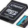 Карта памяти microSDXC UHS-I U3 Kingston Canvas Go! Plus 256 ГБ, 170 МБ/с, Class 10, SDCG3/256GB, 1 шт., переходник SD