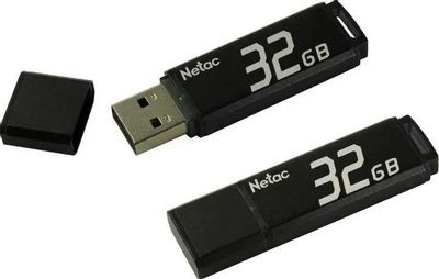 Флешка USB NETAC U351 32ГБ, USB2.0, серый [nt03u351n-032g-20bk]