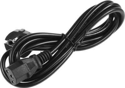 Кабель IEC320 IEC C13 (прямой) - Евровилка, 0.5мм2, 1.8м, черный