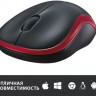 Мышь Logitech M185, оптическая, беспроводная, USB, черный и красный [910-002633]
