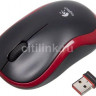 Мышь Logitech M185, оптическая, беспроводная, USB, черный и красный [910-002633]