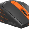Мышь A4TECH Fstyler FG30, оптическая, беспроводная, USB, серый и оранжевый [fg30 orange]