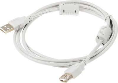 Кабель-удлинитель USB2.0 USB2.0-AM-AF-1.8M-MG, USB A(m) - USB A(f), ферритовый фильтр , 1.8м, серый